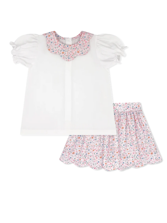 Susie Scallop Skirt Set - Pumpkin Grove Floral