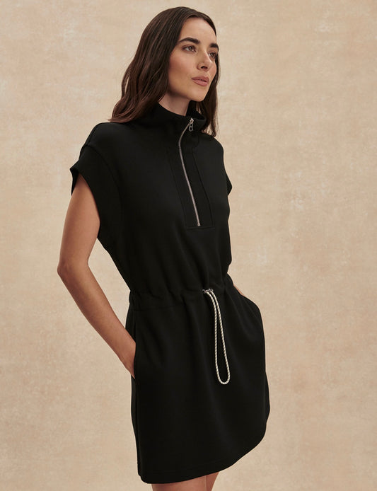 Avaya Half Zip Dress - Black
