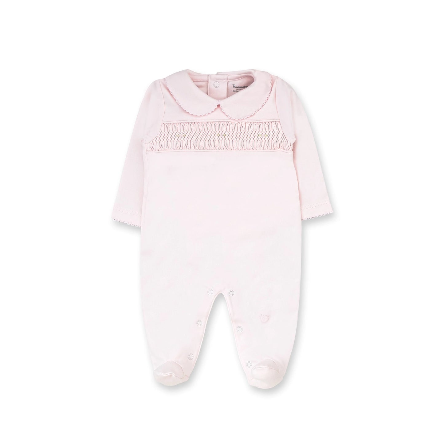 Hand Smocked Pima Footie, Pink