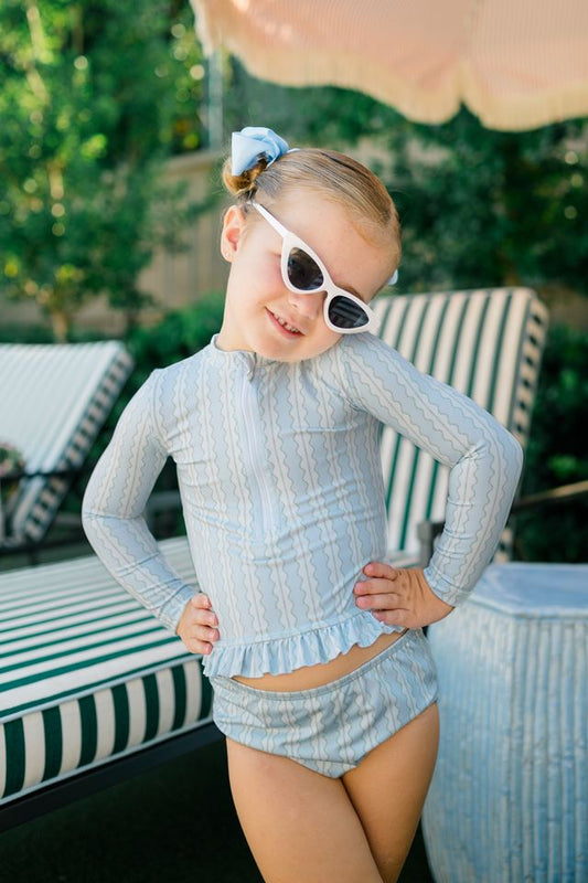 Girls Rash guard Two Piece Set Swim -Rosemary