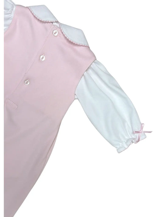 Little Threads-Pink Smocked Overall Set
