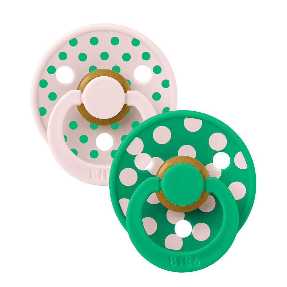 STUDIO Colour Pacifiers 2 Pack Polka - Petal/Cactus 1