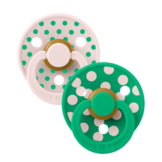 STUDIO Colour Pacifiers 2 Pack Polka - Petal/Cactus 1
