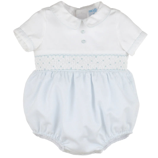 Blue Duotone Smocked Bubble