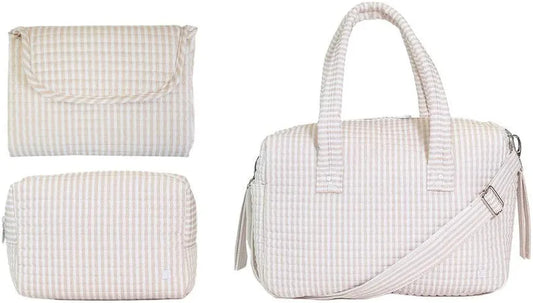 Quilted Stroller Bag Bundle in Pimlico Stripe Sand + Changer Mat + Everyday (3 Piece)
