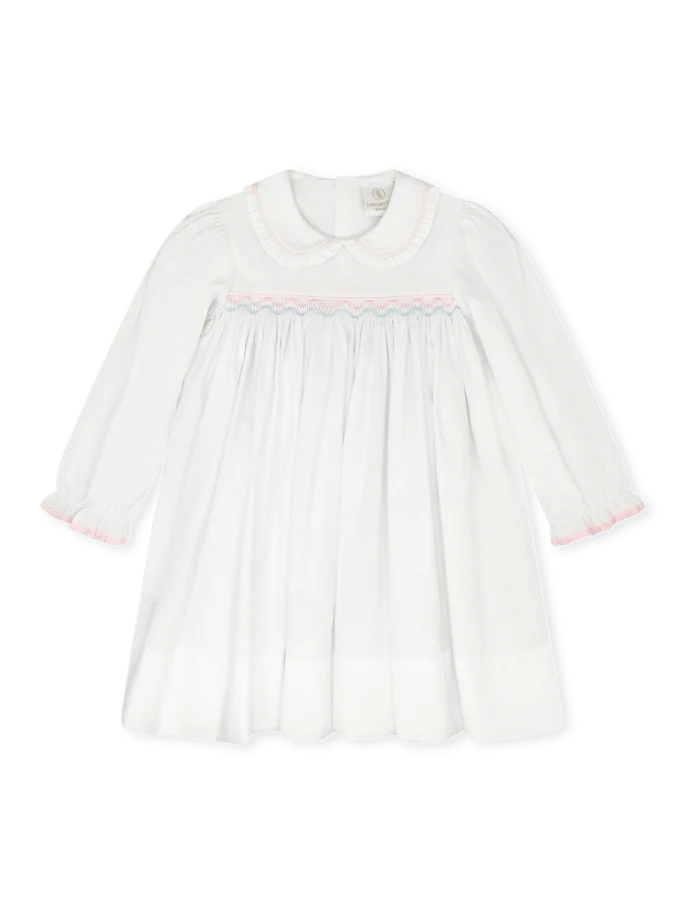 Michelle Dress - Willow White Pique, Pink and Blue
