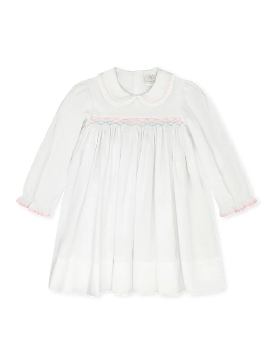 Michelle Dress - Willow White Pique, Pink and Blue