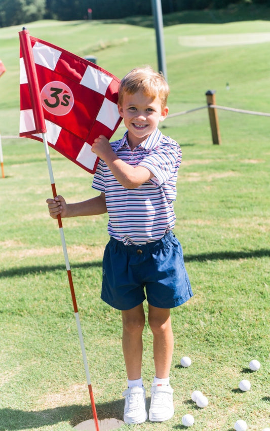 Boys' Short Sleeve Pro Performance Polo -Independence Day Stripe