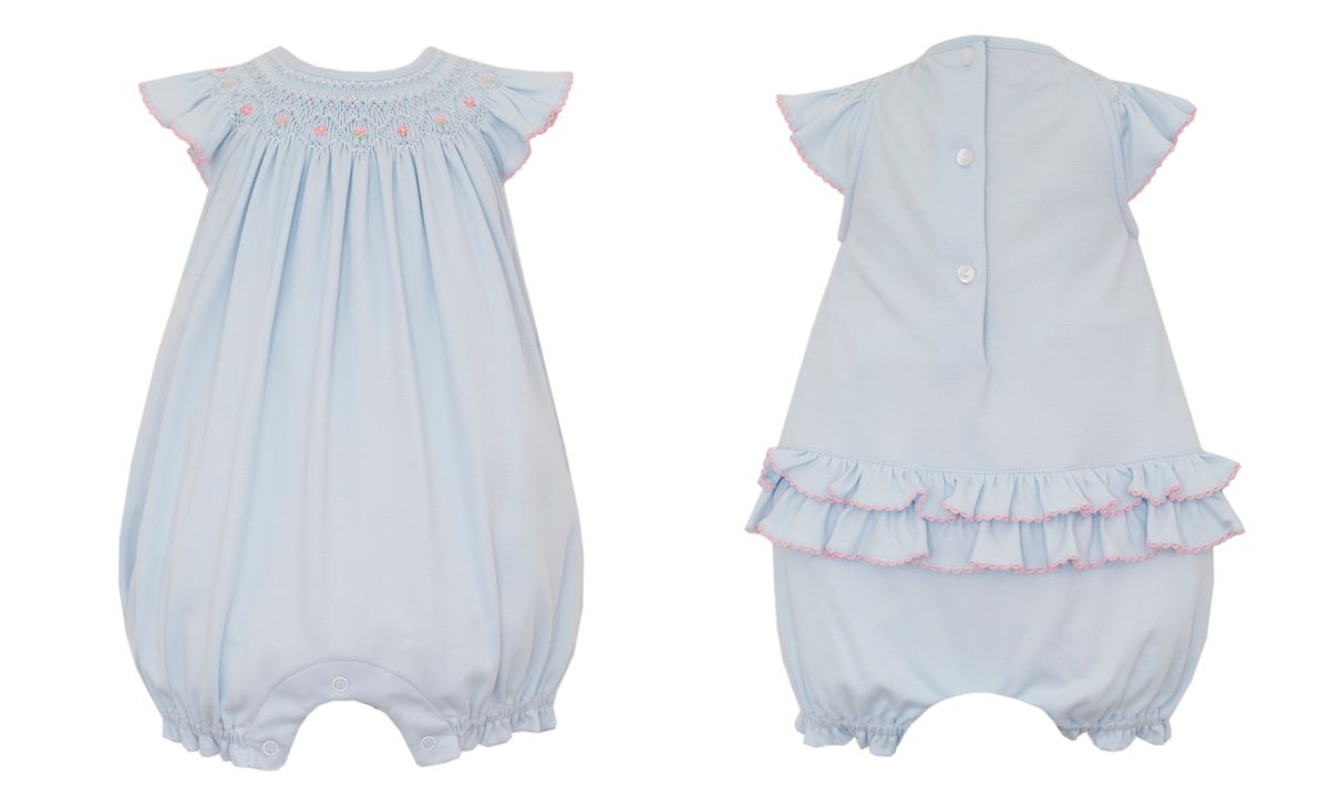 Camila Blue Knit Girl Romper