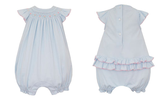 Camila Blue Knit Girl Romper