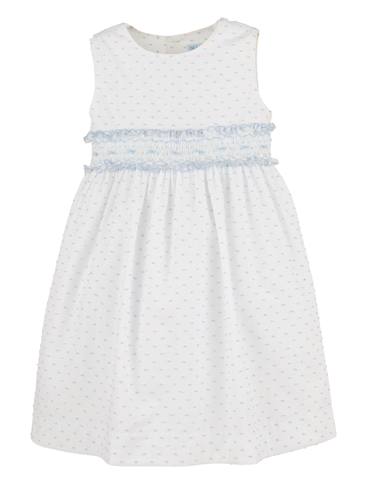 Plumeti Smock Belt Dress - Blue