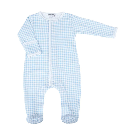 Mini Checks Footie - Blue