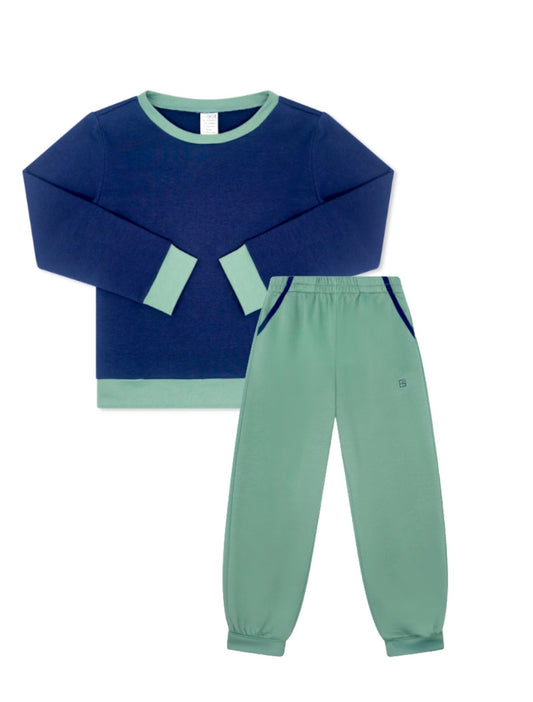 Rivers Jogger Set-Green and Hudson Bay Navy