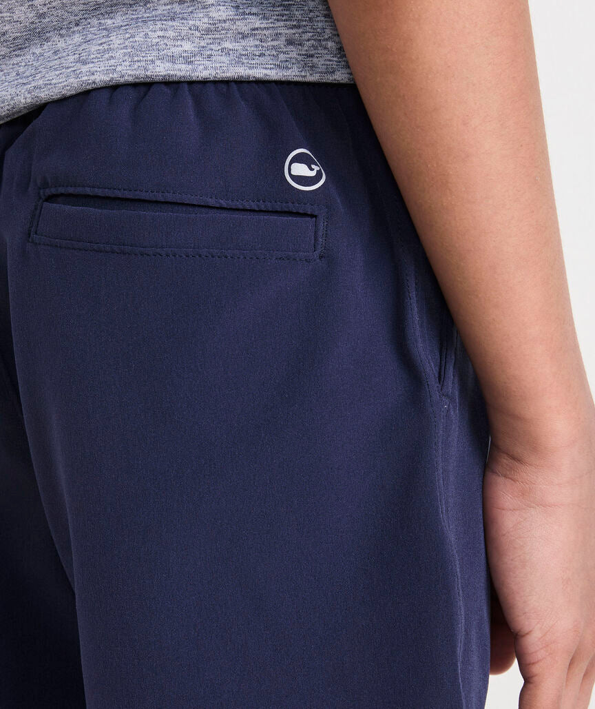Boys Perf Pull On Shorts - Nautical Navy