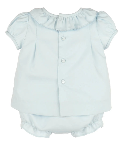 Pintucks Lace Bishop- Blue