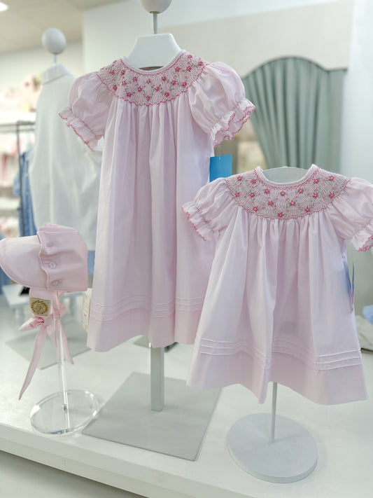 Anabelle - Pink Batiste Bishop Dress