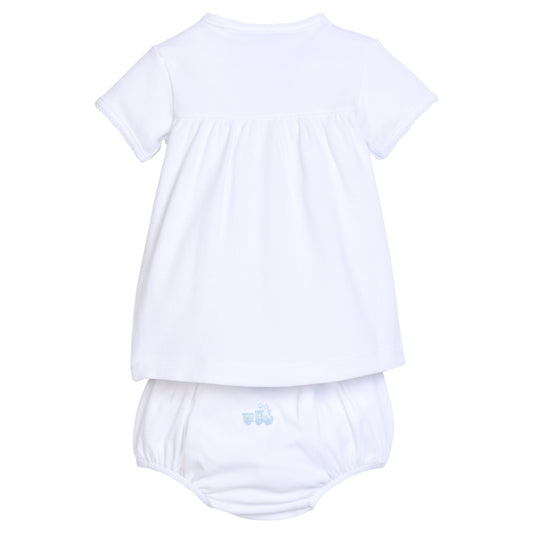 Pinpoint Layette Knit Set - Train