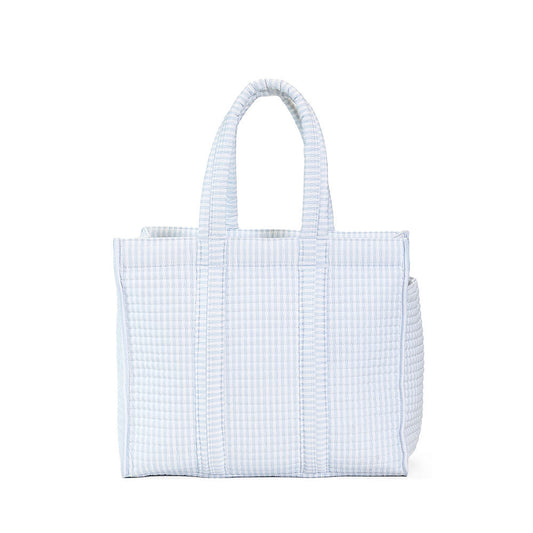 QUILTED GO GO TOTE - PIMLICO STRIPE BLUE