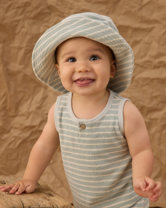 Baby Tank Set - Seafoam Terry Stripe