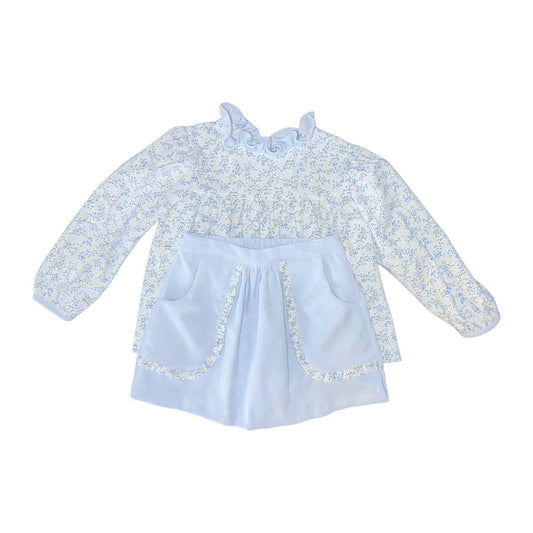 Everly - Blue Floral Skirt Set *PRE ORDER*