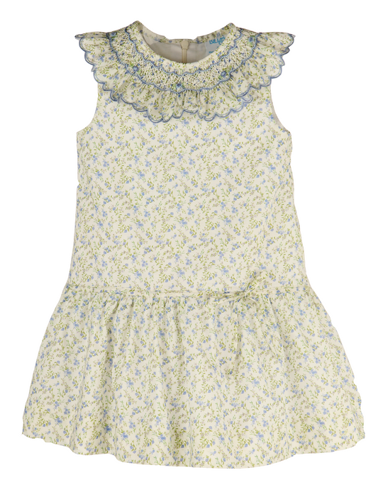 Lavender Smock Aline Dress - Blue