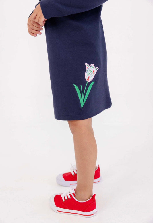 Tatum's Turtleneck Dress- Nantucket Navy/Tulip