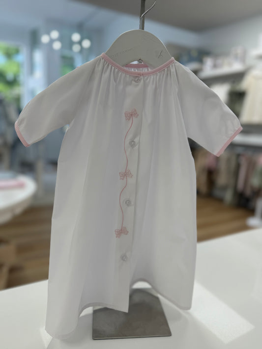 Long Sleeve Daygown- Pink Bows