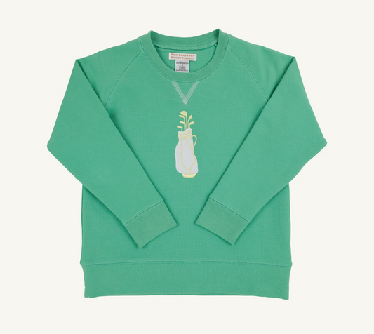 Cassidy Comfy Crewneck Boys - Gibson Island Green/Golf Bag