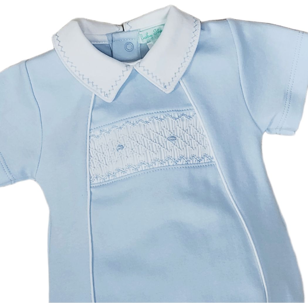 Classic Blue Smocked Bubble