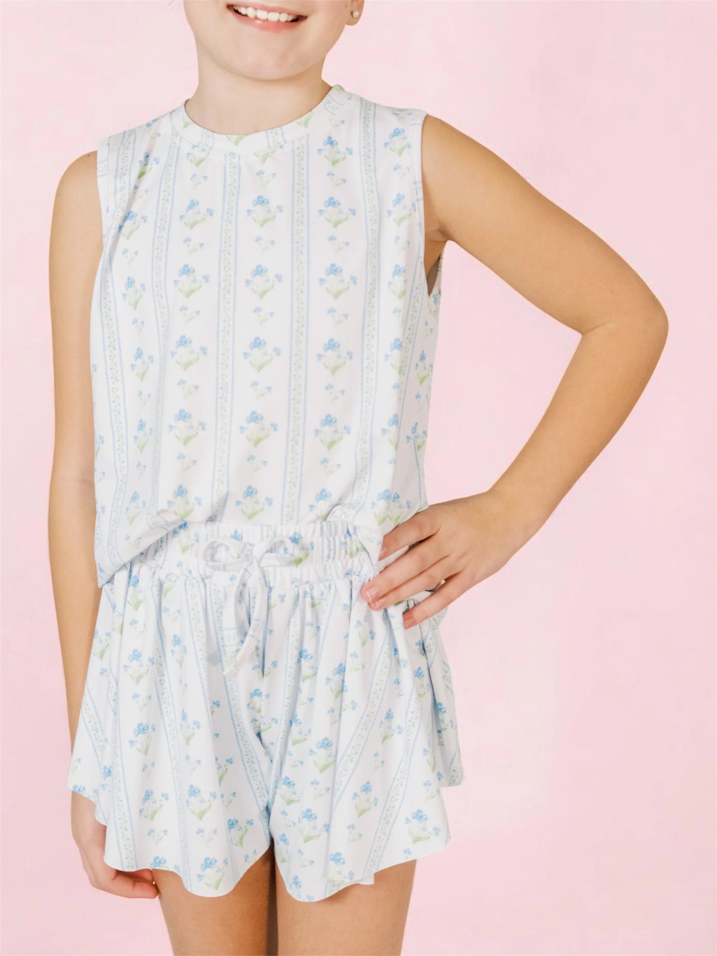 Lollie Set in Blue Trellis
