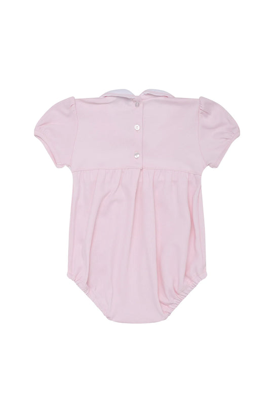 Pink Bow Smocked Bubble