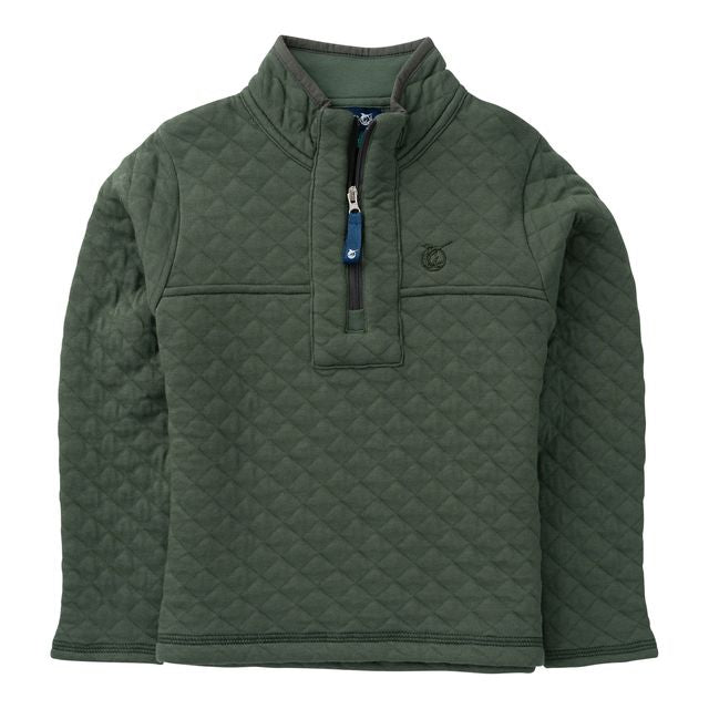 Boys Quilted Zip Pullover - Camping Green *PREORDER*