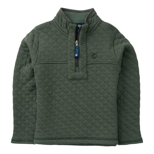 Boys Quilted Zip Pullover - Camping Green *PREORDER*
