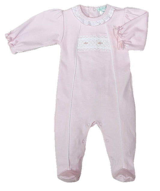 Classic Pink Smocked Footie