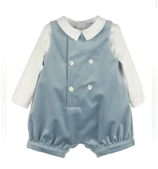 Blue Velvet Boy Romper