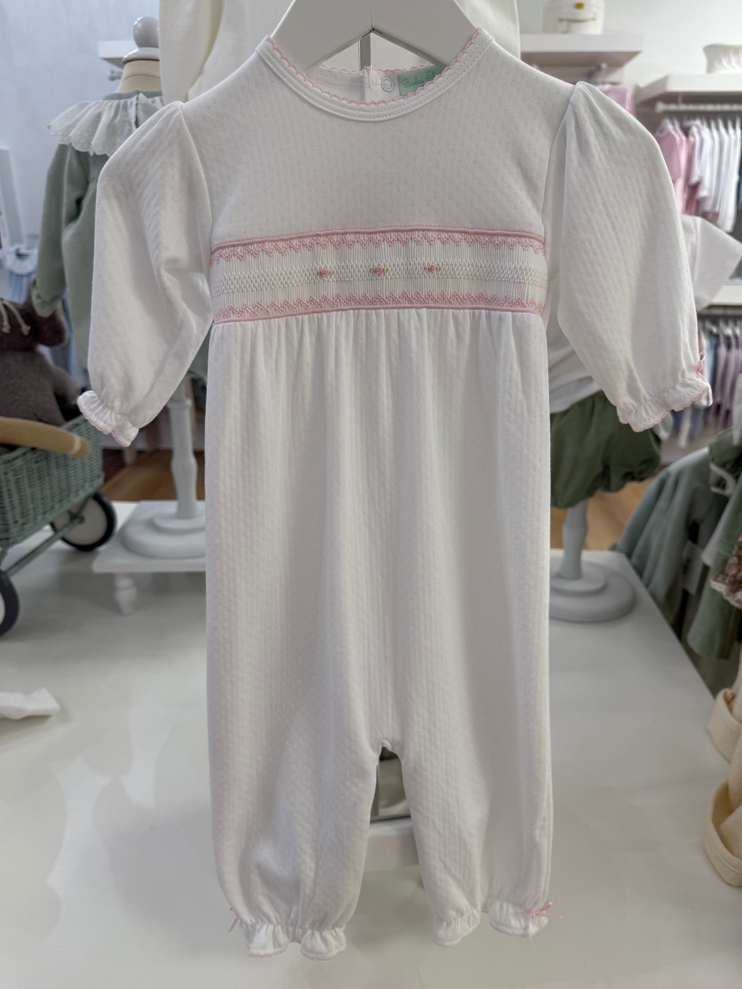 Baby Girl's "Sweet Baby" White Jacquard Converter