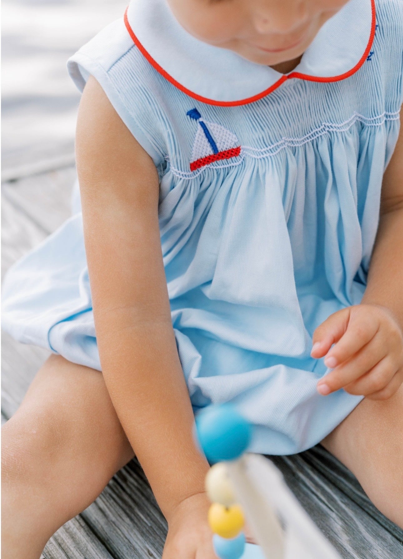 Beckett Bubble - Brentwood Blue Pique, Sailboat