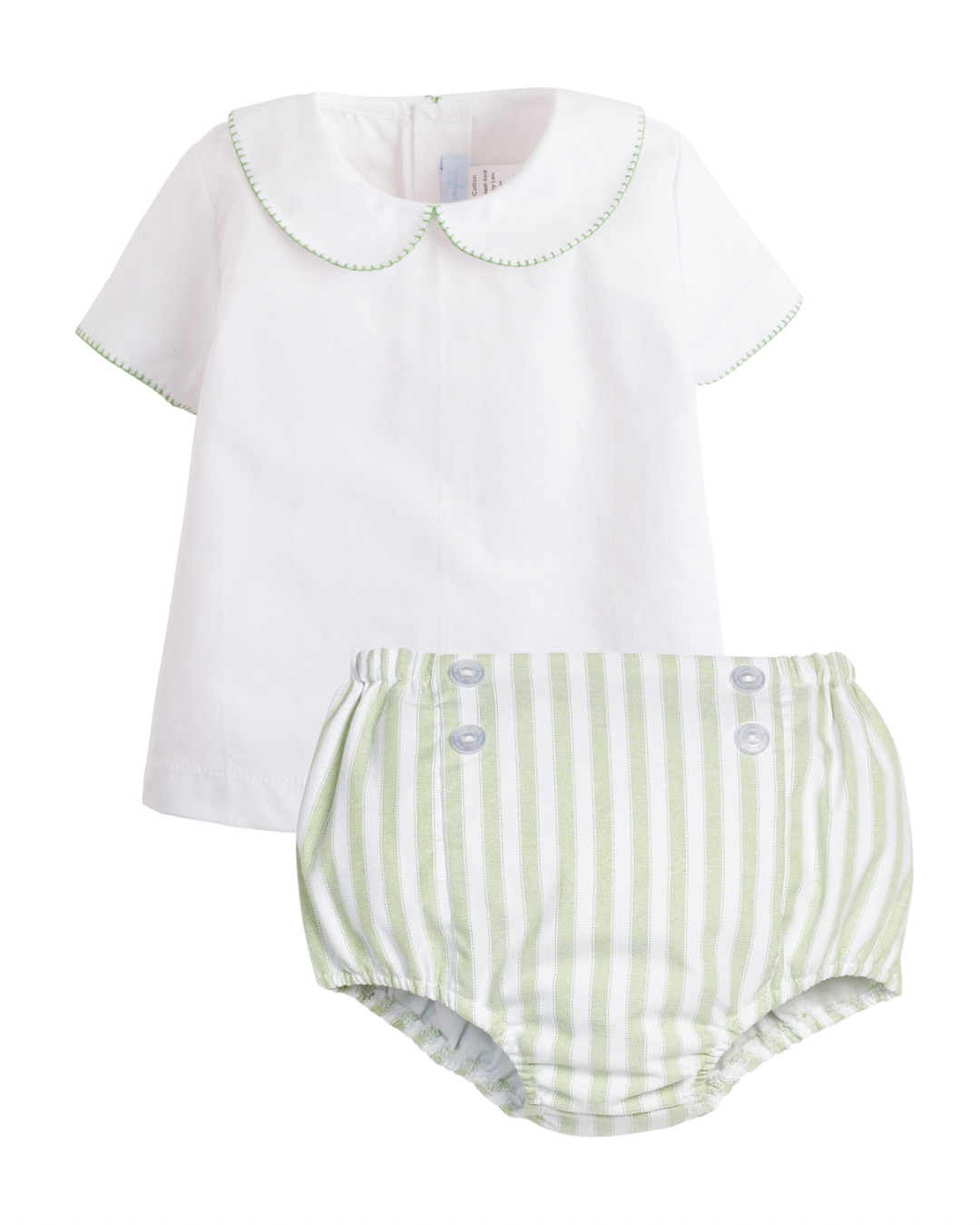 Button Front Diaper Set - Meriwether Stripe