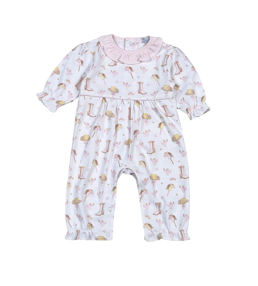Howdy Baby Pima Playsuit - Pink