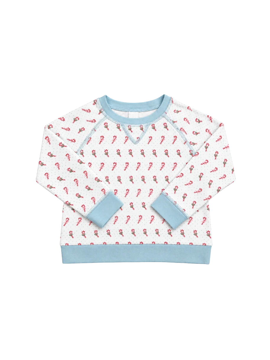 Exclusive Everett Pullover- Candy Cane Lane, Blue
