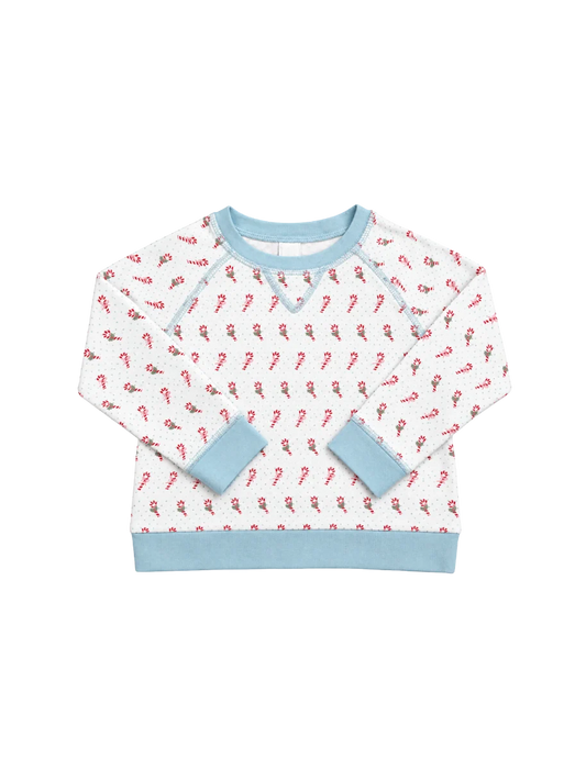 Exclusive Everett Pullover- Candy Cane Lane, Blue