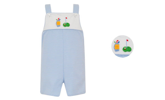 Golf Knit Blue Stripe Romper