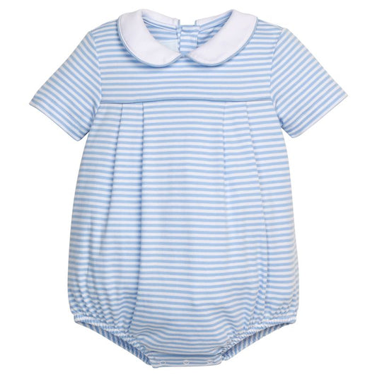 Pleated Peter Pan Bubble - Light Blue Stripe
