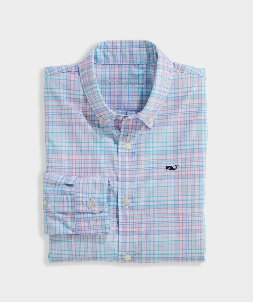 Parrotfish Plaid Featherweight Performance Shirt - Bahama Breeze