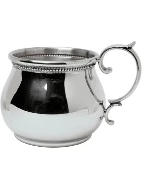 Scroll Handle Bulged Baby Cup w /Beading 5 oz
