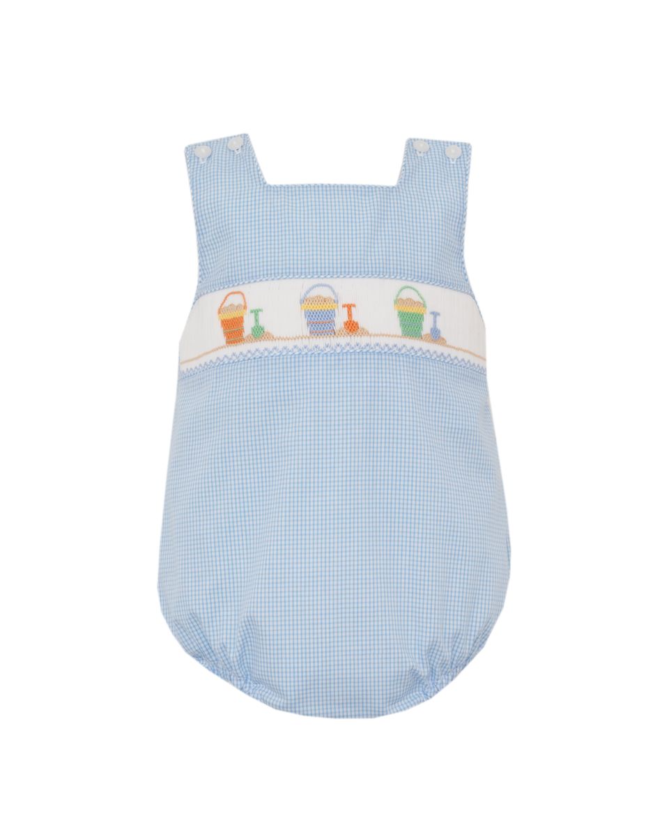 Sand Pails Boy Bubble - Woven Blue Check