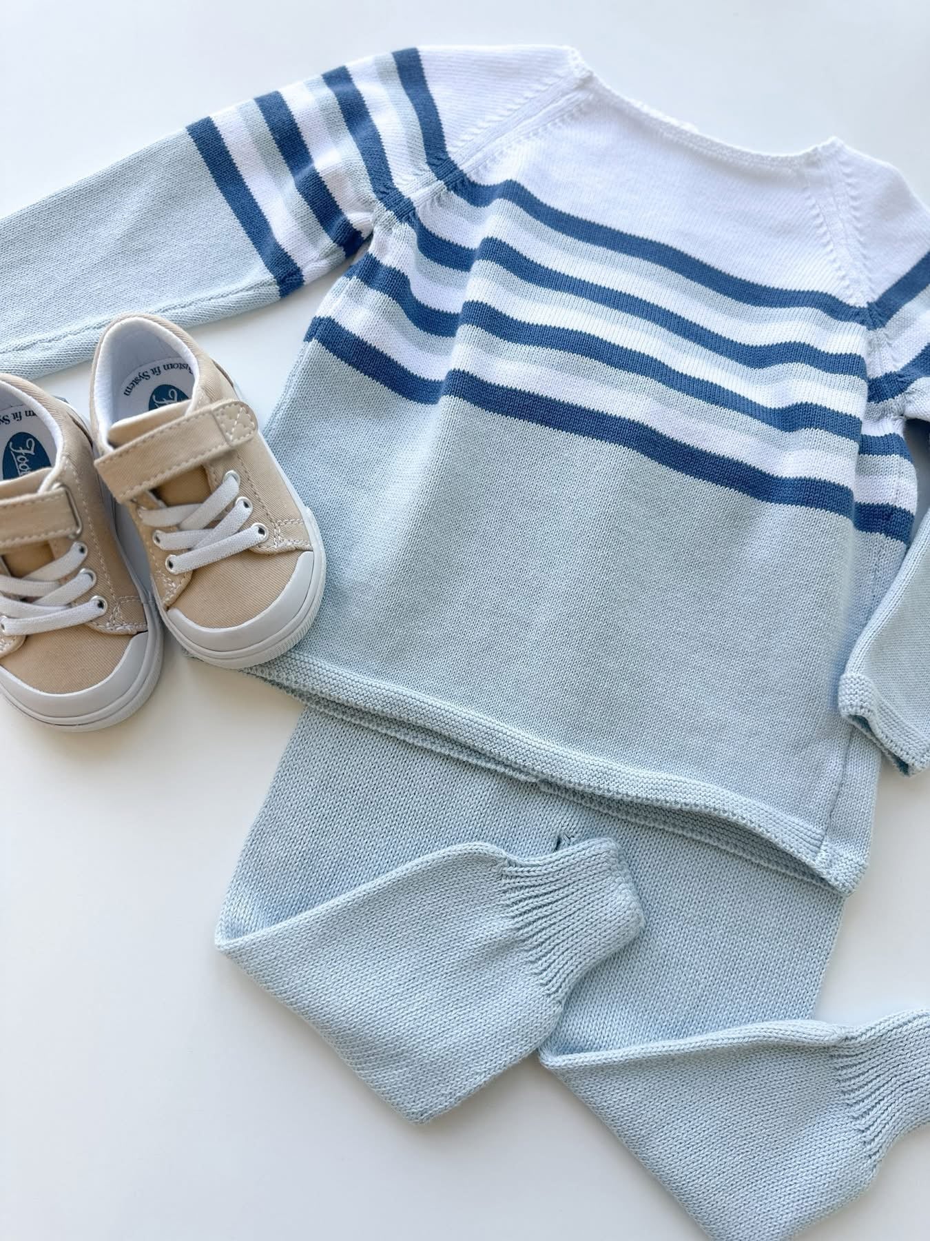 Blue Stripe Knit Set
