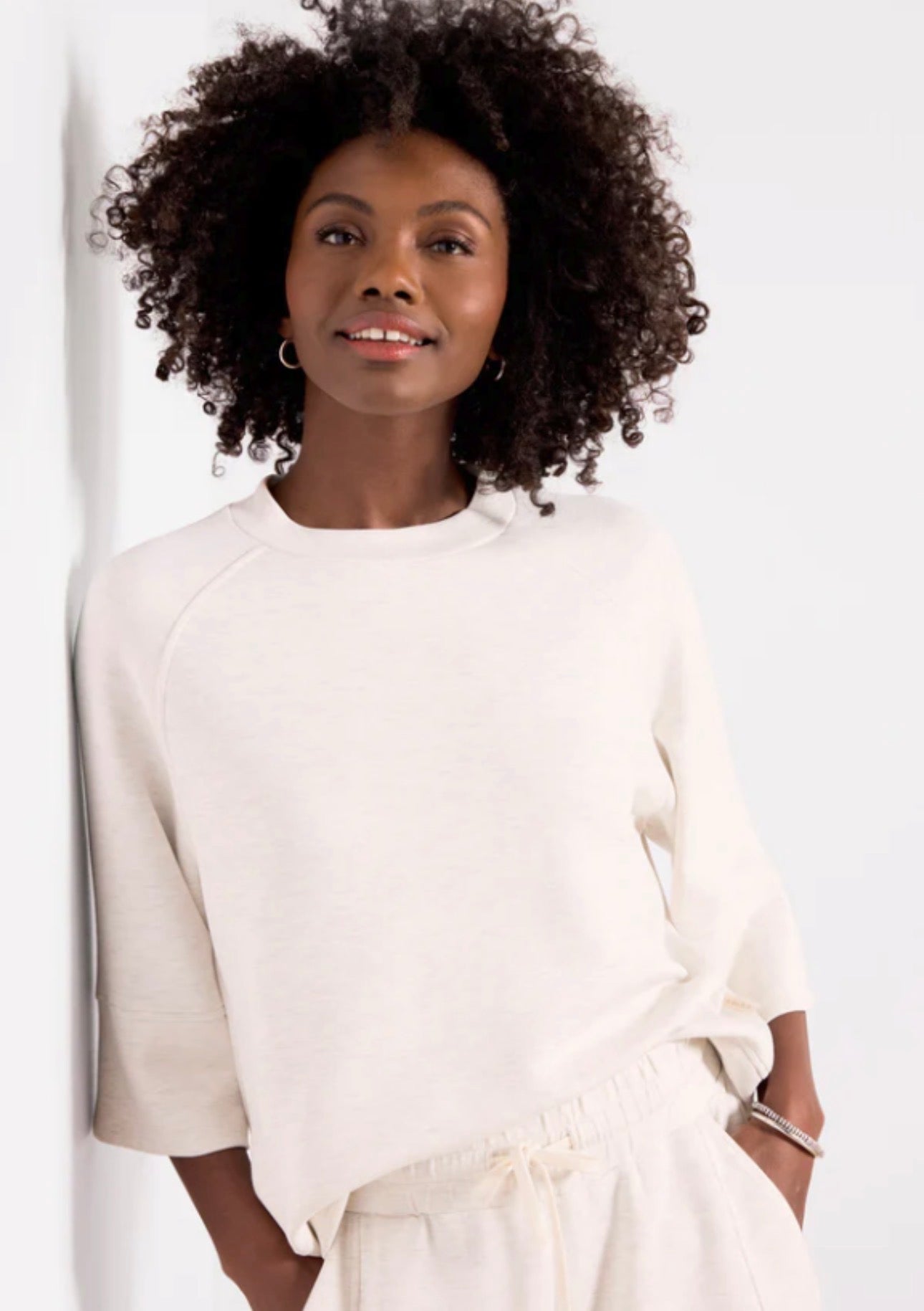 Tabor Raglan Tee - Ivory Marl