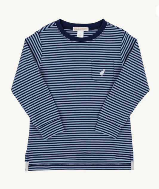 LS Carter Crew - Navy Stripe