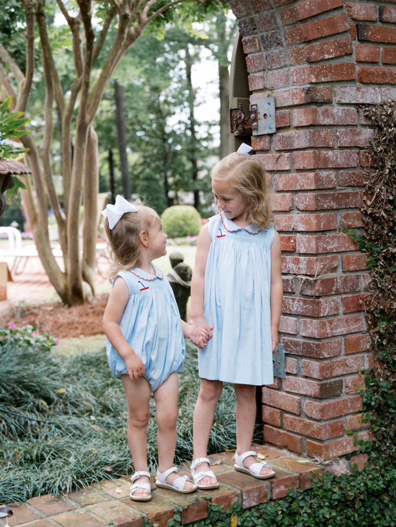 Ella Dress - Brentwood Blue Pique, Sailboat